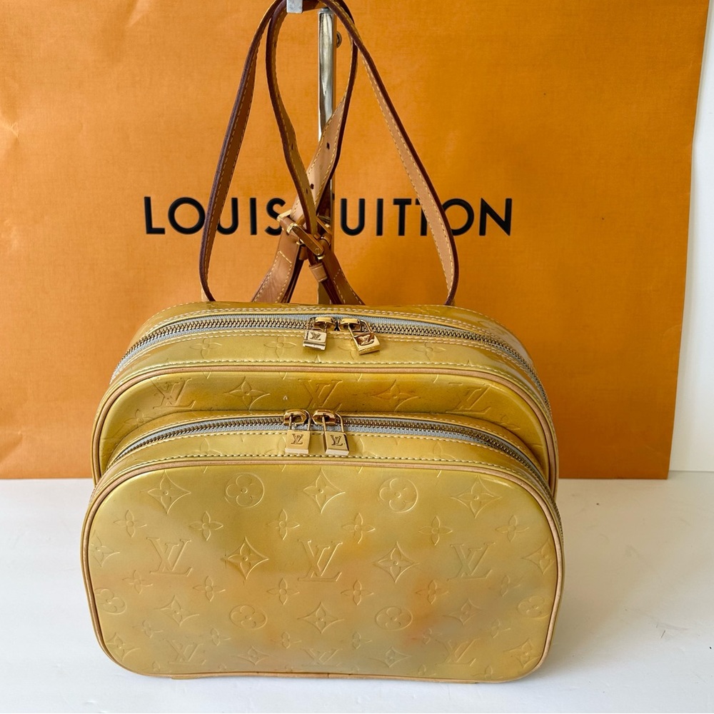 LOUIS VUITTON Monogram Vernis Murray Backpack Yellow